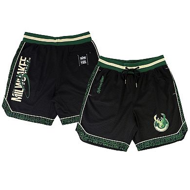 Unisex NBA x Two Hype  Black Milwaukee Bucks Culture & Hoops Double Mesh Shorts