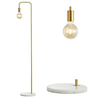 Vega Minimalist Edison Metal/marble Floor Lamp