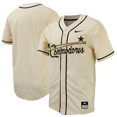 Men's Nike Natural Vanderbilt Commodores Replica Full-Button Baseball Jersey