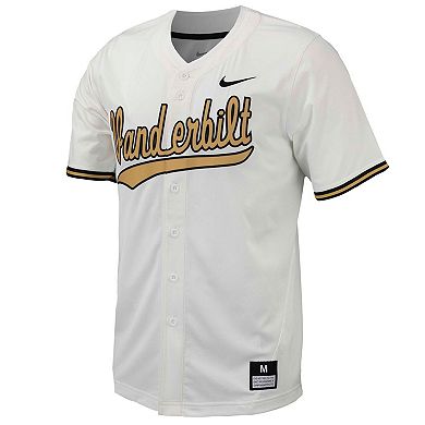 Men's Nike  White Vanderbilt Commodores Replica Full-Button Baseball Jersey