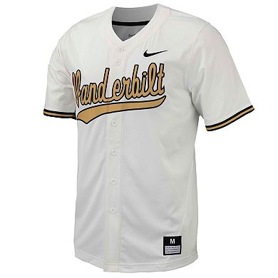 Men's Nike White Vanderbilt Commodores Replica Full-Button Baseball Jersey