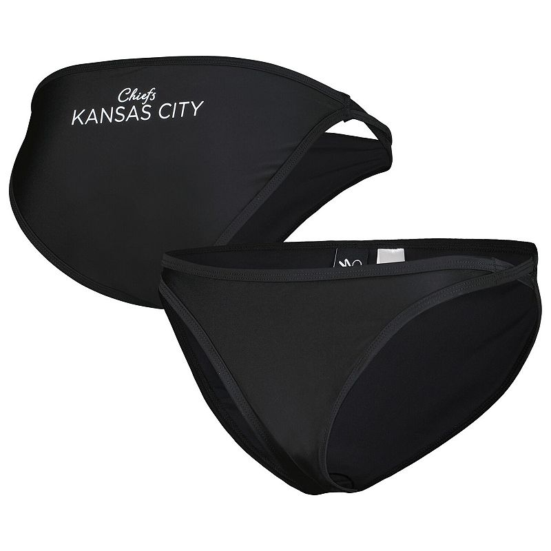 Women's G-III 4Her by Carl Banks Black Kansas City Chiefs Hall of Fame Bikini Bottom, Size: Small