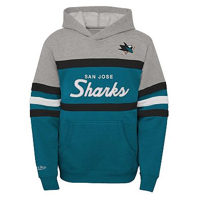 Youth Mitchell & Ness��Teal San Jose Sharks Head Coach Pullover Hoodie