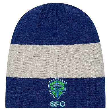 Men's New Era Blue Seattle Sounders FC 2024 Kick Off Collection Knit Beanie