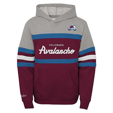 Youth Mitchell & NessÂ Burgundy Colorado Avalanche Head Coach Pullover Hoodie