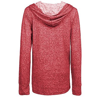 Women's Majestic Threads Red Kansas City Chiefs Super Bowl LVIII Champions Dunk Slub Pullover V-Neck Hoodie