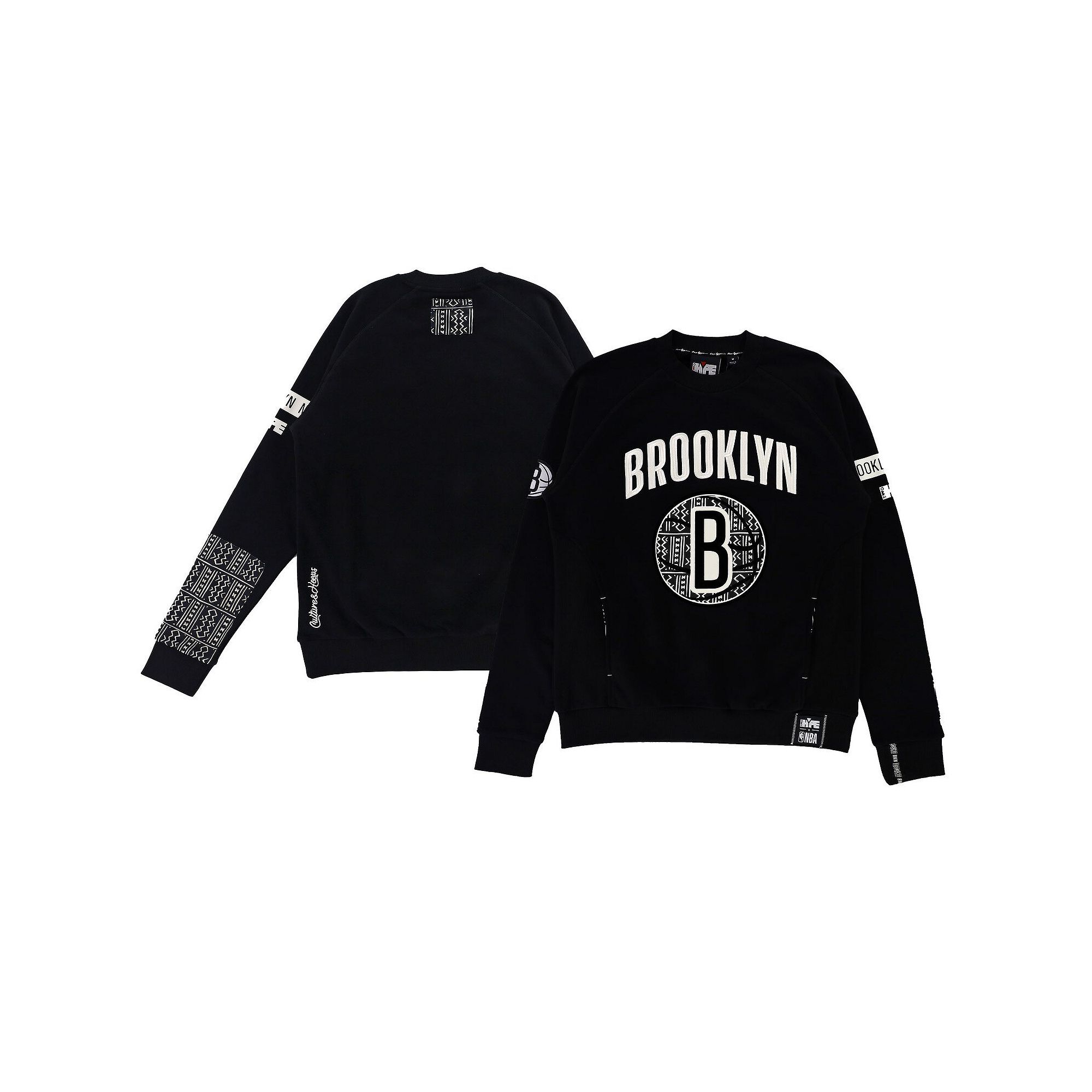 Unisex NBA x Two Hype  Black Brooklyn Nets Culture & Hoops Heavyweight Pull