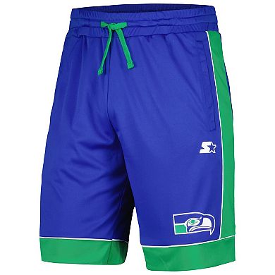 Men's Starter Royal/Green Seattle Seahawks Vintage Fan Favorite Shorts