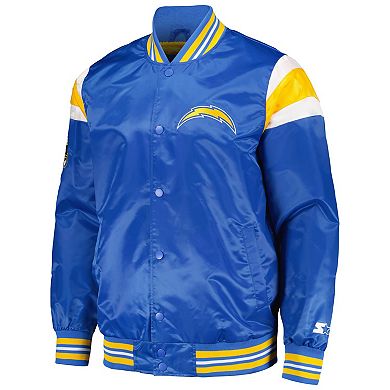 Men's Starter Powder Blue/Gold Los Angeles Chargers Satin Full-Snap Varsity Jacket