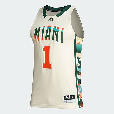 Men's adidas #1 Khaki Miami Hurricanes Honoring Black Excellence Basketball Jersey