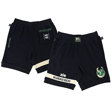 Unisex NBA x Two Hype  Black Milwaukee Bucks Culture & Hoops Premium Classic Fleece Shorts