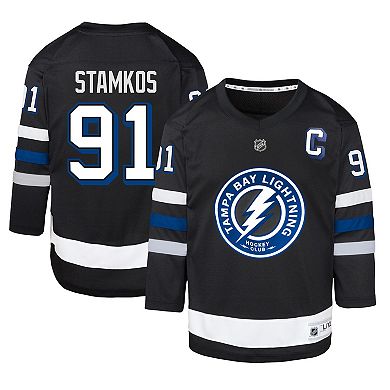Youth Steven Stamkos Black Tampa Bay Lightning Alternate Replica Player Jersey