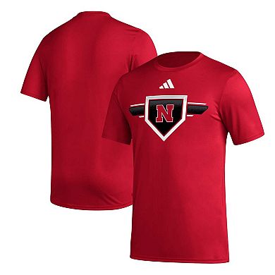 Men's adidas Scarlet Nebraska Huskers 2023/24 AEROREADY Homeland Plate Pregame T-Shirt