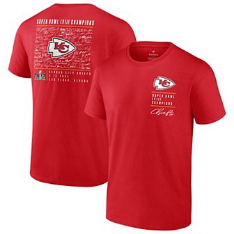 Men's Fanatics Branded Red Kansas City Chiefs Super Bowl LVIII Champions Signature Roster Big & Tall T-Shirt