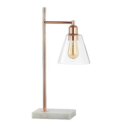 Lorena Modern Glam Metal/marble Led Table Lamp