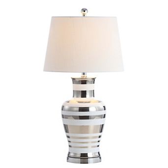 Zilar Striped Ceramiciron Classic Modern Led Table Lamp