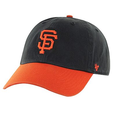 Men's '47 Black/Orange San Francisco Giants Clean Up Adjustable Hat