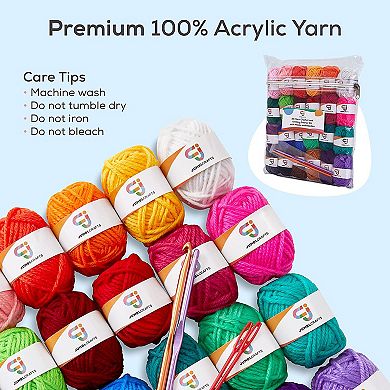 Jumblcrafts 24-yarn Crochet Kit With Crochet Hooks And Crochet Needle