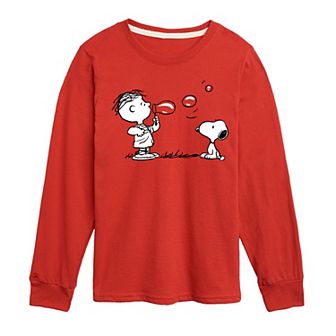 Boys 8-20 Peanuts Rerun & Snoopy Bubbles Long Sleeve Graphic Tee