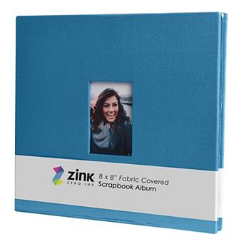 Zink Cloth Covered Scrapbook Album, 8" X 8” Large Photo Album Scrapbook With Front Picture Window
