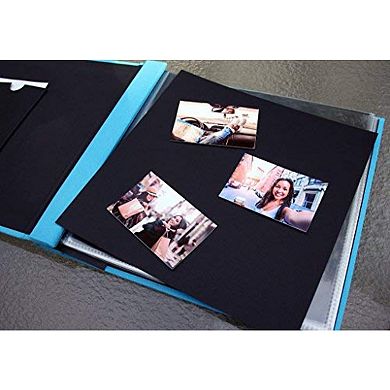Zink Cloth Covered Scrapbook Album, 8" X 8” Large Photo Album Scrapbook With Front Picture Window