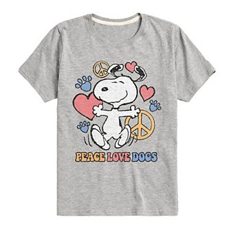 Boys 8-20 Peanuts Peace Love Dogs Graphic Tee