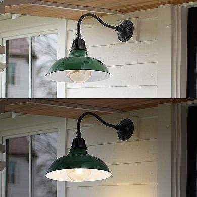 Aurora Farmhouse Industrial Indoor/outdoor Iron Led Gooseneck Arm Sconce