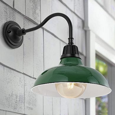 Aurora Farmhouse Industrial Indoor/outdoor Iron Led Gooseneck Arm Sconce