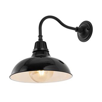 Aurora Farmhouse Industrial Indoor/outdoor Iron Led Gooseneck Arm Sconce