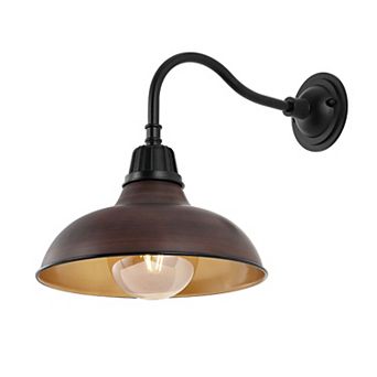 Aurora Farmhouse Industrial Indoor/outdoor Iron Led Gooseneck Arm Sconce
