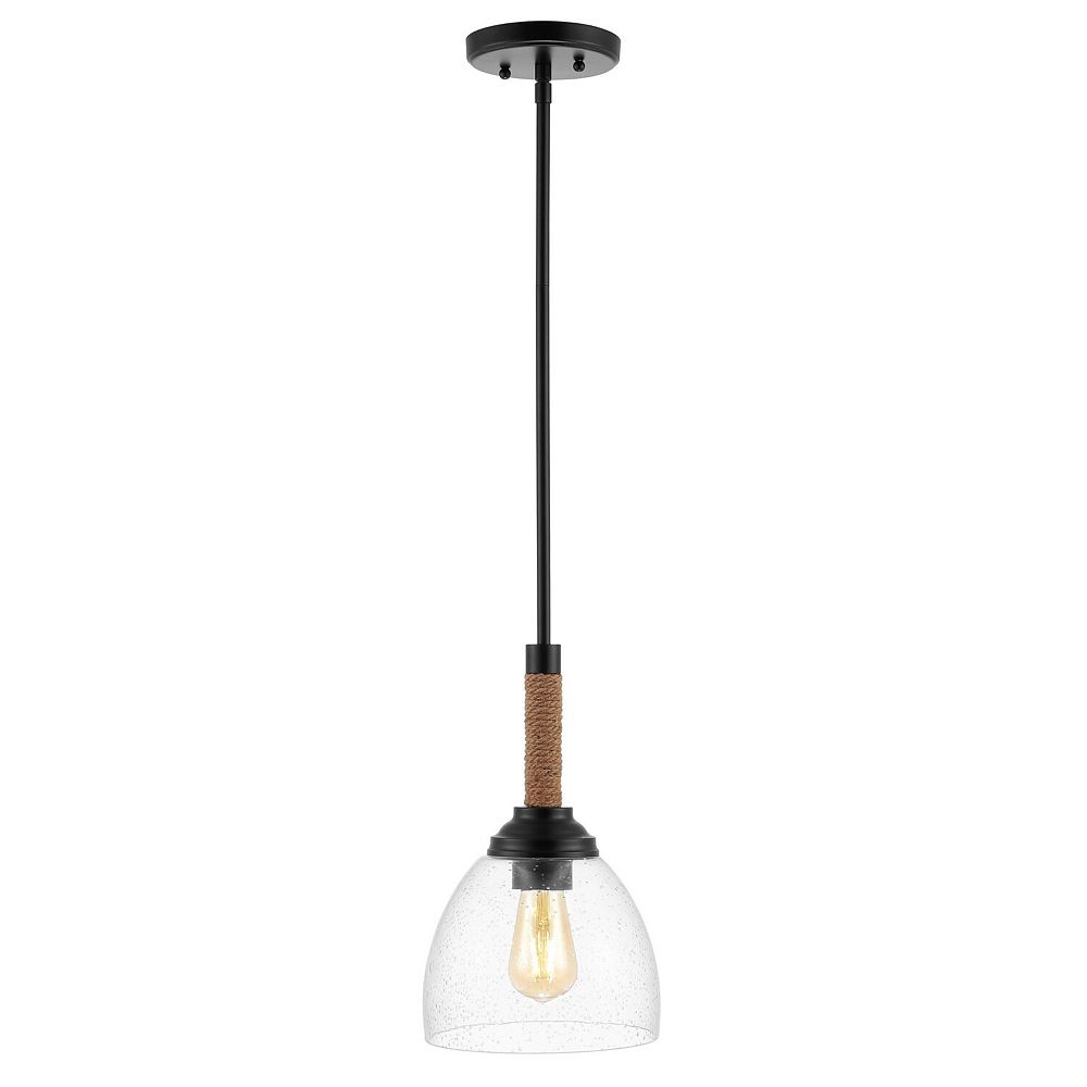 Alys Adjustable Rope Wrap Modern Rustic Iron/glass Led Pendant