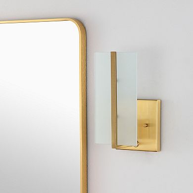 Mila Modern Coastal Iron/glass Led Sconce (set Of 2)