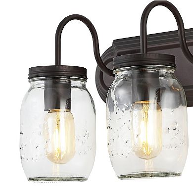 Gaines Farmhouse Industrial Iron Mason Jar Led Vanity
