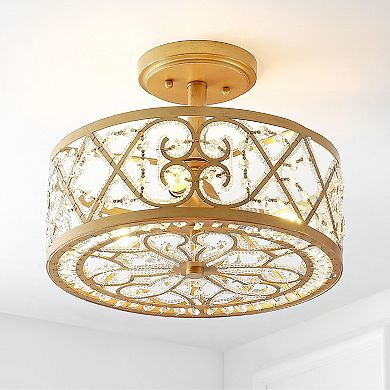 Leila Ironcrystal Modern Glam Led Flush Mount