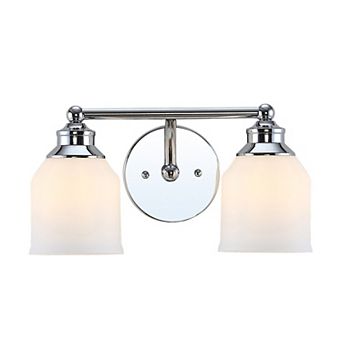 Lydia Iron/frosted Glass Farmhouse Cottage Led Vanity Light