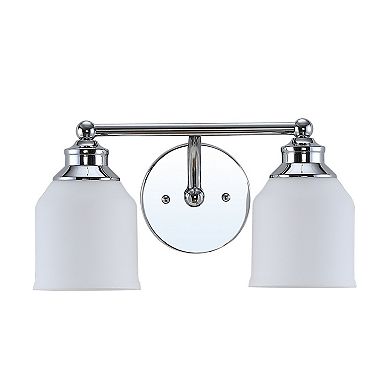Lydia Iron/frosted Glass Farmhouse Cottage Led Vanity Light