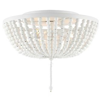 Allison Wood Beaded/metal Led Flush Mount