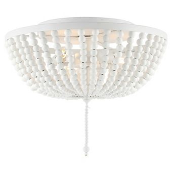 Allison Wood Beaded/metal Led Flush Mount