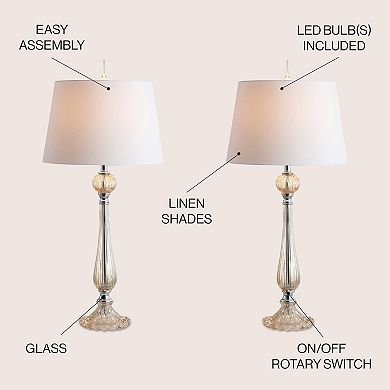 Chloe Glass Led Table Lamp (set Of 2)