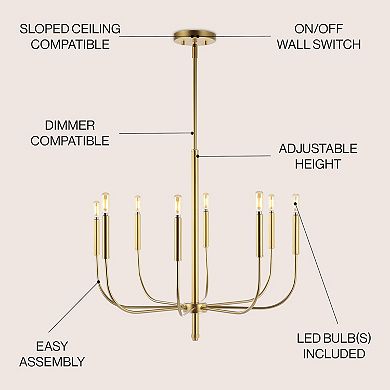 Amoros Modern Mid Century Iron Led Chandelier