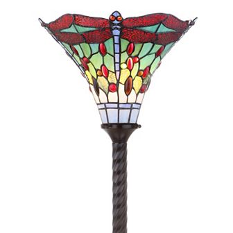 Dragonfly Tiffany Style Torchiere Led Floor Lamp