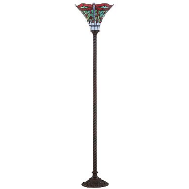Dragonfly Tiffany Style Torchiere Led Floor Lamp