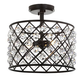 Gabrielle Crystal/metal Led Semi Flush Mount