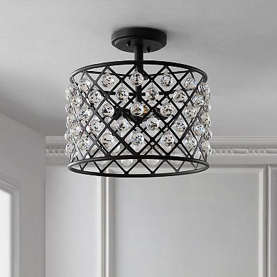 Gabrielle Crystal/metal Led Semi Flush Mount