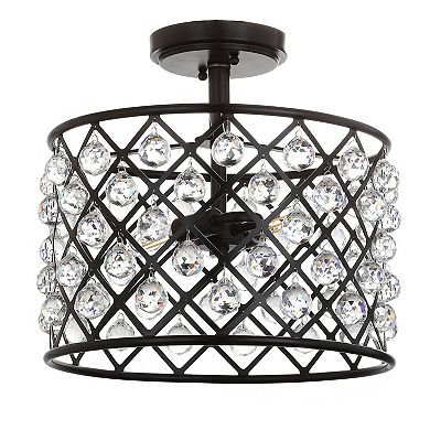 Gabrielle Crystal/metal Led Semi Flush Mount
