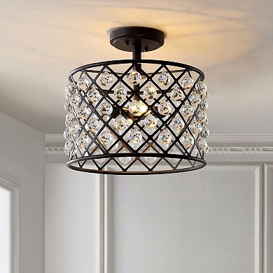Gabrielle Crystal/metal Led Semi Flush Mount