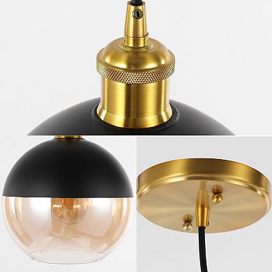 Nixon 1-light Mid-century Modern Metal/glass Adjustable Drop Globe Led Pendants