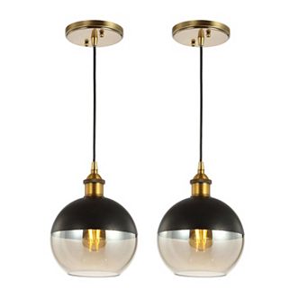 Nixon 1-light Mid-century Modern Metal/glass Adjustable Drop Globe Led Pendants