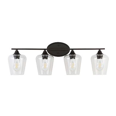 Jayne Iron/glass Cottage Rustic Led Vanity Light