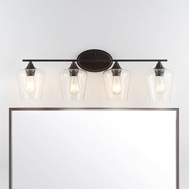 Jayne Iron/glass Cottage Rustic Led Vanity Light